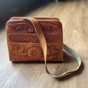 Vintage Maraf Tooled Leather Shoulder Bag